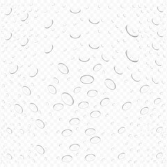 Realistic Water Drop Background with Transparent Droplets, Moisture Condensation, Splash Texture, Dew and Raindrop Effect for Clean Liquid Design