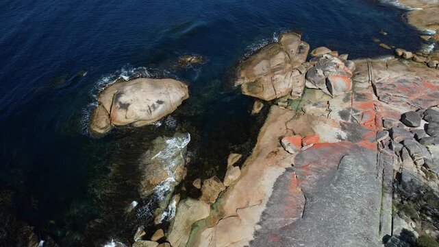 Aerial Shot Of Bicheno Blowhole In Bicheno, Tasmania, Australia