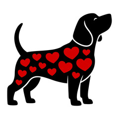 Beagle with Hearts