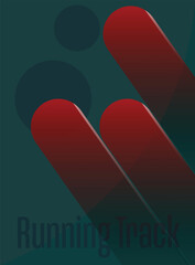 Vector layout template design for run sports event. Poster design with abstract running track lane. vector illustration.