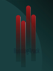 Vector layout template design for run sports event. Poster design with abstract running track lane. vector illustration.