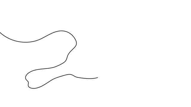 Fried chicken icon continuous one line drawing drumstick leg and wing sign symbol 4k animation video