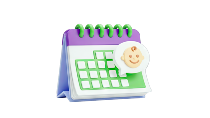 Baby Due Date Calendar Icon - Pregnancy Concept