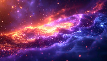 Nebula's Embrace A Cosmic Dance of Fiery Hues and Ethereal Glow