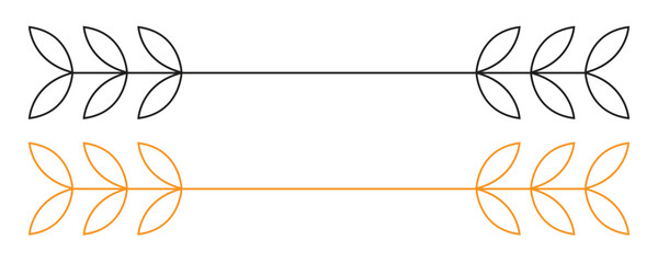 Monoline ornamental text divider, ornamental text divider in trendy style illustration isolated on white background.