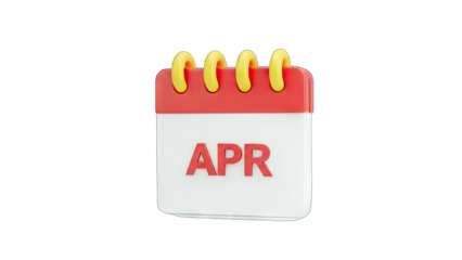 April Calendar Icon on White Background