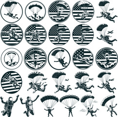 Skydiver Svg, Paragliding Svg, Silhouette