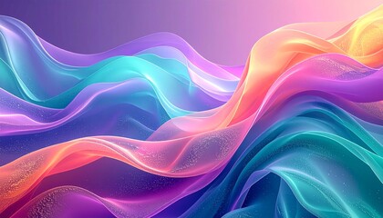 Mesmerizing abstract background with soft, flowing pastel gradient waves, creating an ethereal and dreamy texture of vibrant, translucent colors in motion