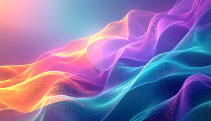 Vibrant flowing abstract waves of pastel gradient colors, dreamy and ethereal, perfect for digital art and backgrounds