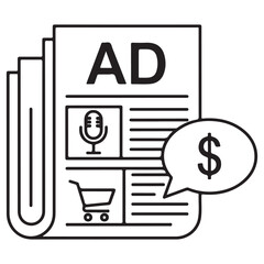 money bag with dollar sign line art icon