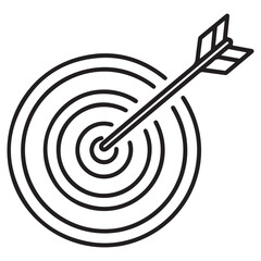 target and arrow line art icon