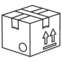 box with a gift line art icon
