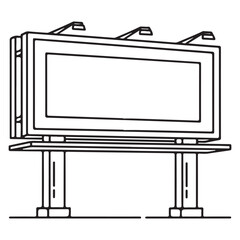 vector tv set line art icon