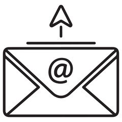 e-mail symbol line art icon
