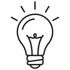 light bulb vector illustration line art icon