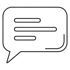 chat icon on white line art icon
