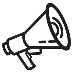 hand holding megaphone line art icon