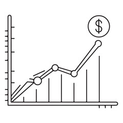 business graph illustration line art icon