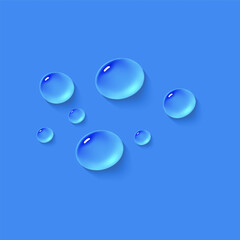 Realistic Water Drop Background with Transparent Droplets, Moisture Condensation, Splash Texture, Dew and Raindrop Effect for Clean Liquid Design