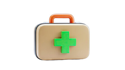 Obraz premium 3D Render of a First Aid Kit on White Background