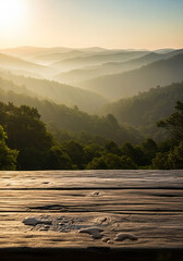  a rustic wooden table in the foreground