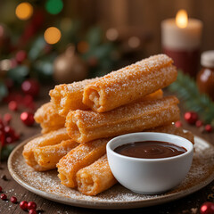 christmas cookies with cinnamon and coffee