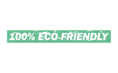 100% ECO FRIENDLY - 100% ECO FRIENDLY text written on Red Rubber Stamp 
