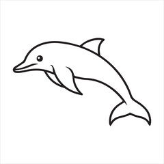 dolphin icon outline vector illustration on transparent background © Sonda