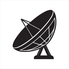 Illustration of a satellite dish antenna on transparent background