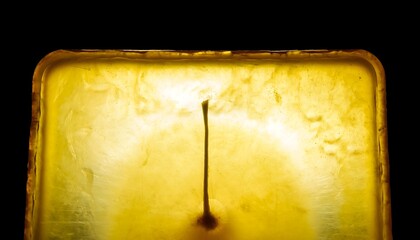 Macro abstract of golden liquid oil mixing with water ripples
