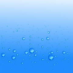 Realistic Water Drop Background with Transparent Droplets, Moisture Condensation, Splash Texture, Dew and Raindrop Effect for Clean Liquid Design