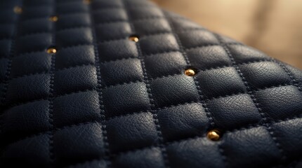 Naklejka premium CloseUp of Quilted Black Leather Surface