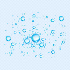 Realistic Water Drop Background with Transparent Droplets, Moisture Condensation, Splash Texture, Dew and Raindrop Effect for Clean Liquid Design