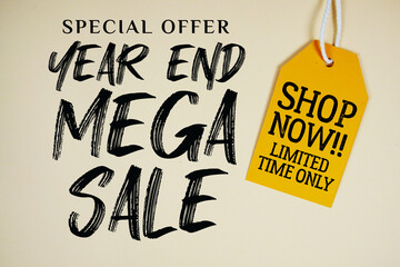 Year End Mega Sale Special Offer with Price tag Limited Time Only Shop Now