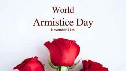 World armistice day commemoration on november 11th with a display of red roses