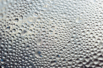 Close up shot of Dewdrop on transparent surface