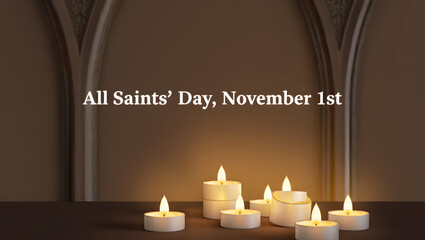 All saints' day, november 1st, a commemoration with burning candles