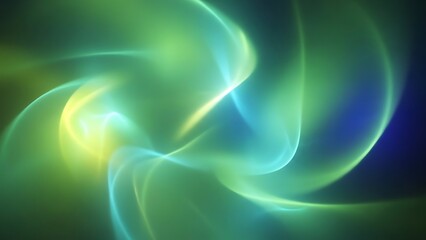 Abstract green and blue swirling light energy fractal background