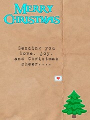 Merry Christmas greeting poster illustration with festive text message, winter holiday background and seasonal celebration design