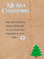 Merry Christmas greeting poster illustration with festive text message, winter holiday background and seasonal celebration design