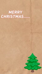 Merry Christmas greeting poster illustration with festive text message, winter holiday background and seasonal celebration design