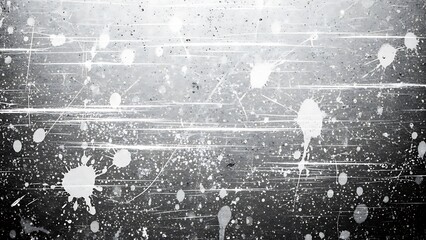 Abstract grunge texture background with splatters and scratches in black and white