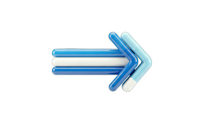Obraz premium 3D Arrow Pointing Right on White Background