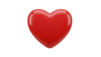 Fototapeta premium Red Heart 3D Glossy - Valentine's Day Love Symbol Transparent Background