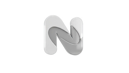 3D Letter N Design on White Background
