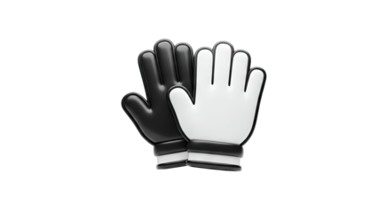 3D Rendered Gloves - Black and White on White Background