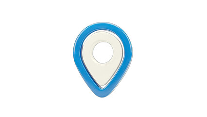 3D Location Pin Icon on White Background