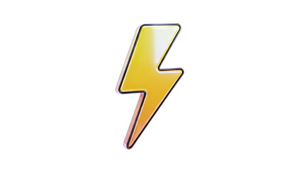 3D Rendered Lightning Bolt on White Background