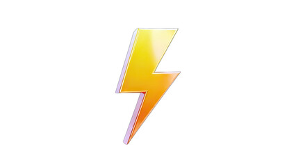 3D Rendered Lightning Bolt on White Background