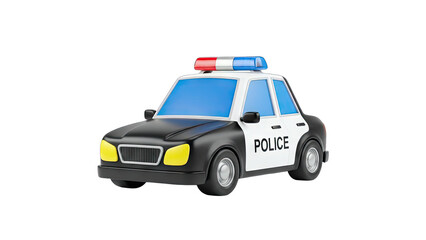 3D Police Car Isolated on White Background